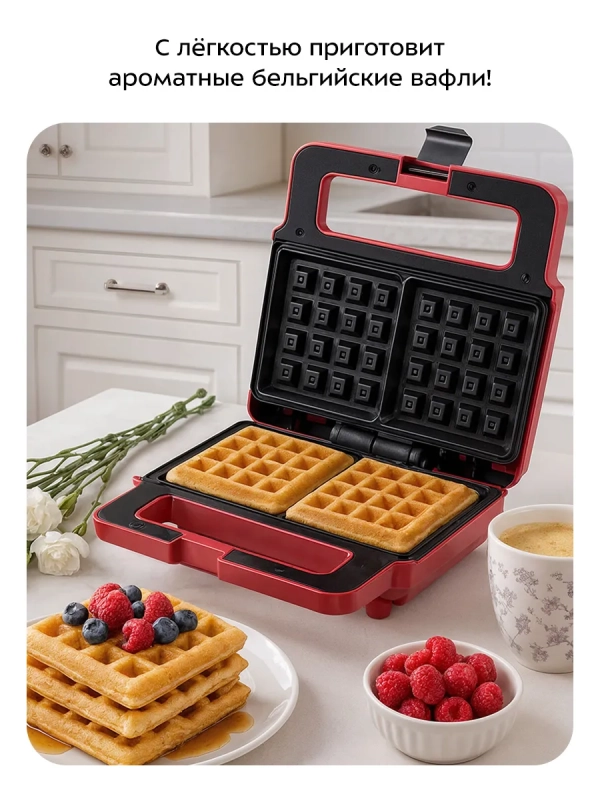 Вафельница для бельгийских вафель КТ-3654 - 750 Вт