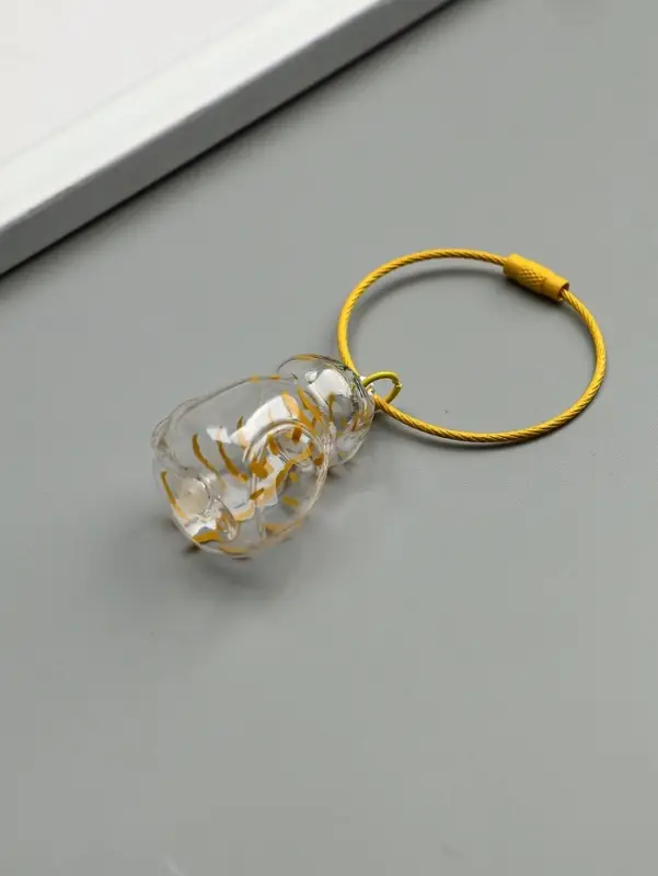 Брелок для шерсти кошачьей на тросе для ключей, рюкзака &laquo;Полосатый котик&raquo;, капсула с секретом, трос d=5.2 см, 2.4&times;3&times;4.5 см