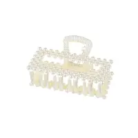 Краб для волос "Лиллиан" прямой, 7,5 см, белый