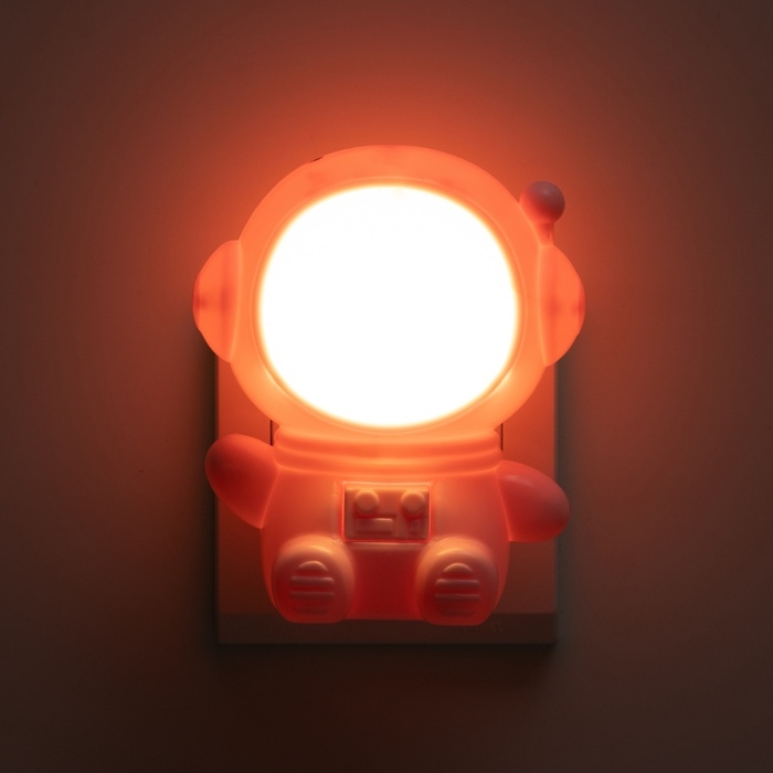 Ночник &laquo;Приветливый космонавт&raquo; 1Вт LED 4000-6000К Розовый 10х9х11,5см