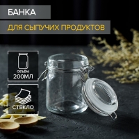 Баночка стеклянная для специй с бугельным замком Доляна &laquo;Галерея&raquo;, 200 мл, 8,5&times;9&times;6,5 см