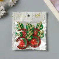 Декор для творчества войлок, пластик блеск "Оленьи рожки" 5х5 см