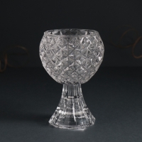 Подсвечник стекло на 1 свечу d=3 см "Ромбы" прозрачный 8х8х11 см