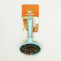 Пуходерка пластиковая мягкая с волнистыми зубьями, средняя, 9,5 х 16,5 см, мятная Пуходерка пластиковая мягкая с волнистыми зубьями, средняя, 9,5 х 16,5 см, мятная