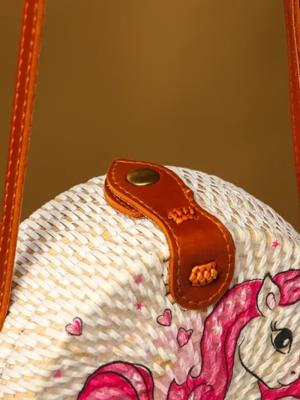 Сумка плетеная ротанг "Единорог", 15х6х60 см