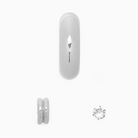 Набор серьги и каффы 3 шт., бублик и стразик, цвет серебро