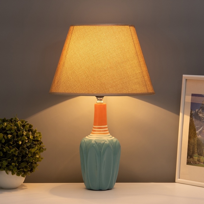 Настольная лампа с абажуром RISALUX &laquo;Аззуро&raquo;, Е27, 40 Вт, 30&times;30&times;45 см