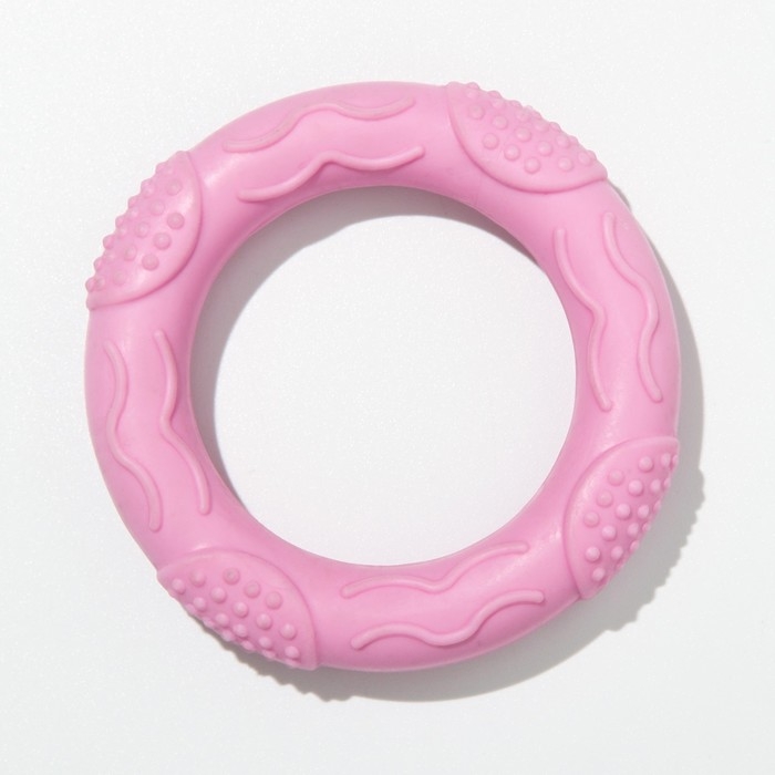 Игрушка жевательная Игрушка жевательная "Волна", TPR, 7 х 1 см, розовая