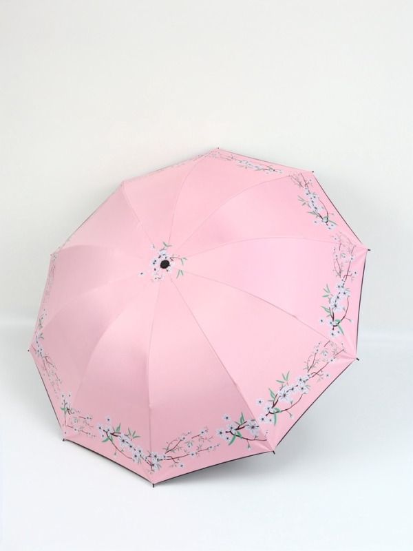 Зонт механический &laquo;Сакура&raquo;, эпонж, 4 сложения, 8 спиц, R = 52/60 см, D = 120 см, цвет МИКС