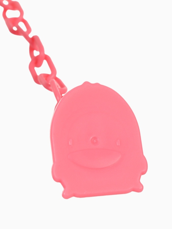 Пустышка классическая, с держателем, +0мес., цвет розовый