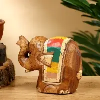 Сувенир "Слонёнок" дерево 11х5х9 см, цв. бежевый