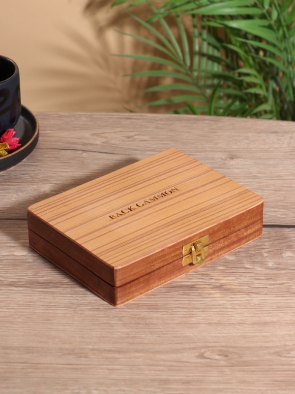 Нарды 17х12,5х3,5 см, дерево шишам, латунь