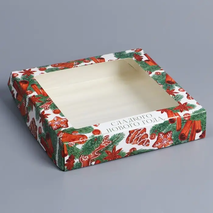 Коробка складная &laquo;Сладкий Новый год&raquo;, 20 х 20 х 4 см