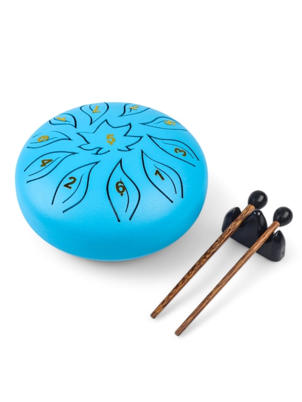 Глюкофон - музыкальный инструмент, цветок синий, 11 лепестков, 18 х 18 х 11 см