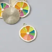 Декор для творчества металл, эмаль "Грейпфрут" 2х2,2 см