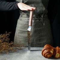 Кондитерская лопатка - палетка, изогнутая, 31,5 см, рабочая часть 19,5 см, цвет коричневый