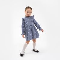Платье детское KAFTAN "Листочки", р. 30 (98-104), синий Платье детское KAFTAN "Листочки", р. 30 (98-104), синий