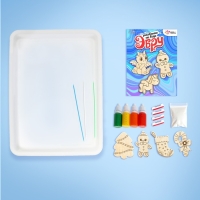 Набор для творчества &laquo;Рисуем в технике эбру. Значки из дерева: Новый год&raquo;