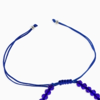 Браслет-оберег &laquo;Рука счастья Хамса&raquo; хрусталики, цвет синий с серебром, d=8 см