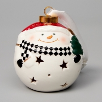 Елочный шар "Снеговик" 10х8.6х8.6, 1 LED, LR44x3(в компл.), Т/БЕЛЫЙ Елочный шар "Снеговик" 10х8.6х8.6, 1 LED, LR44x3(в компл.), Т/БЕЛЫЙ