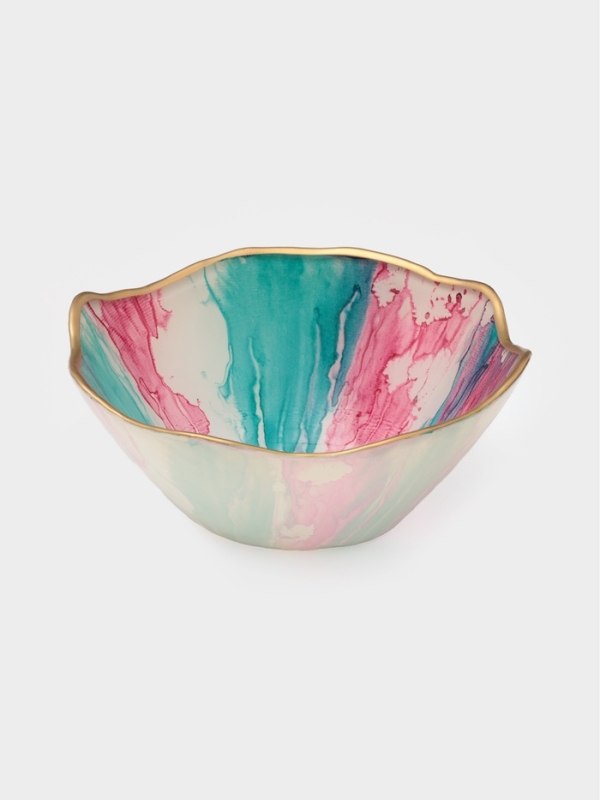 Салатник "Magro" 15 см, цвет бирюзово-розовый