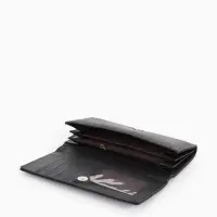 Кошелек жен 06-01-01 Июнь2522, 19*3*10 см, 3 отд+отд/молн, д/карт, д/монет, на магните черн   109097