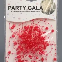 Гирлянда для декора из бусин, красная