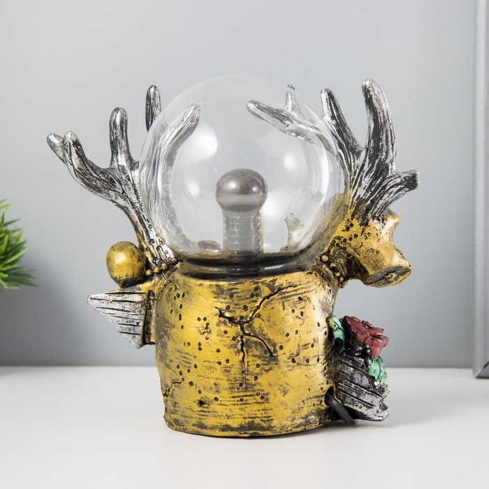 Плазменный шар "Олень" серый 20х12х23 см RISALUX