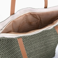 Сумка пляжная Одноцвет, 47*14*35, отд на молнии, подкладка, зеленый