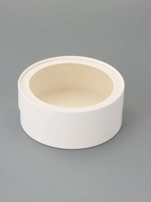 Коробка подарочная круглая с окном, завальцованная, белая, 15&times;6 см