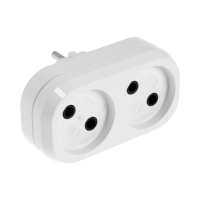 Разветвитель UNIVersal, 2 гнезда, 10 А, 250 В, без з/к, плоский, белый