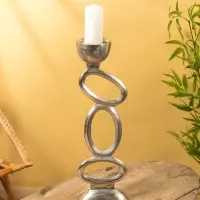 Подсвечник "Кольца" алюминий 21х12,5х65 см
