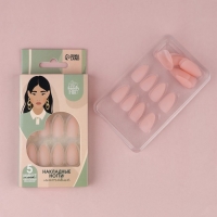 Накладные ногти «Естественные», 24 шт, клеевые пластины, форма миндаль, цвет матовый светло-бежевый Накладные ногти «Естественные», 24 шт, клеевые пластины, форма миндаль, цвет матовый светло-бежевый