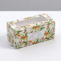 Коробочка для макарун &laquo;Новогодняя посылка&raquo; 12 х 5,5 х 5,5 см.