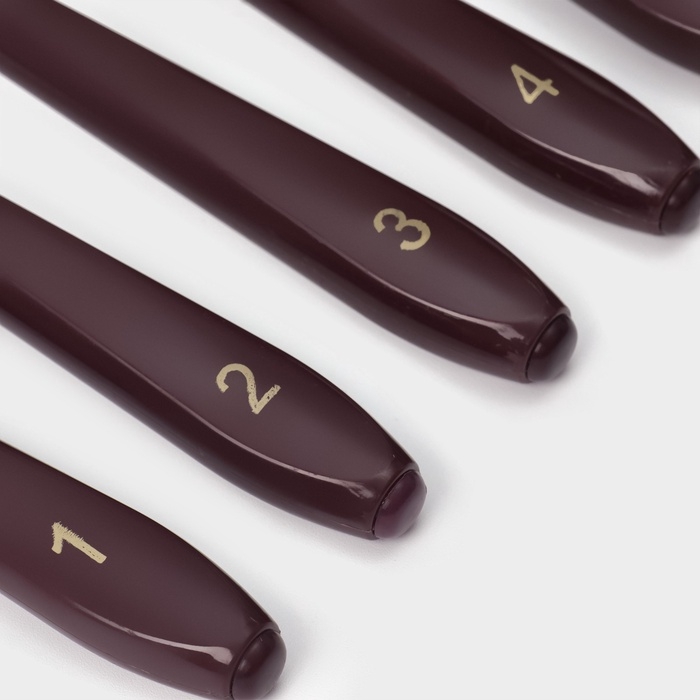 Лопатки - мастихины кондитерские Доляна, 22&times;2&times;1,5 см, набор 5 шт, нержавеющая сталь, деревянная ручка, коричневый