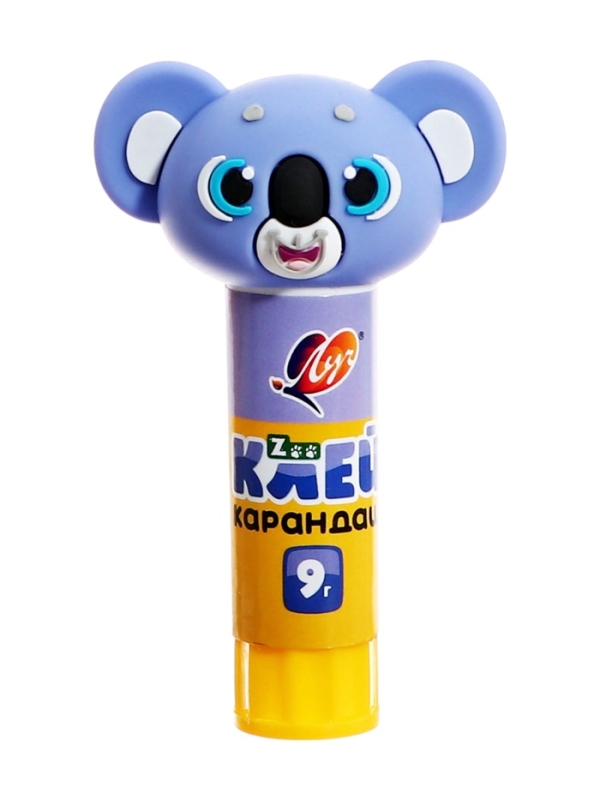 Клей-карандаш PVP 9г Луч ZOO, фигурный колпачок, МИКС