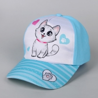 Кепка детская для девочки «Котик», р-р. 52-54 см, 5-7 лет, МИКС Кепка детская для девочки «Котик», р-р. 52-54 см, 5-7 лет, МИКС