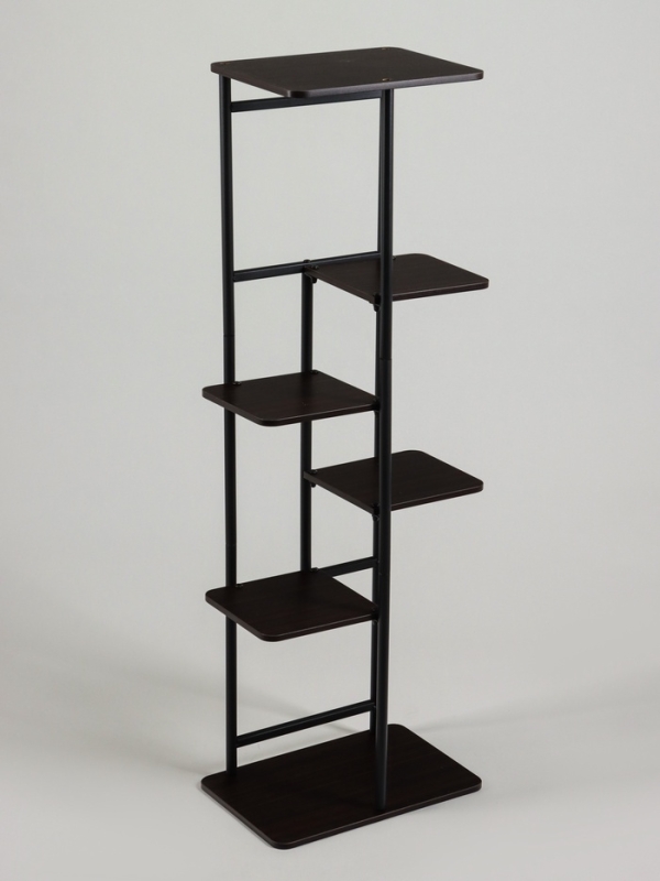 Подставка для цветов Greengo, 6 полок, 36 &times; 23 &times; 106 см, напольная, каркас металл, полки МДФ, чёрная