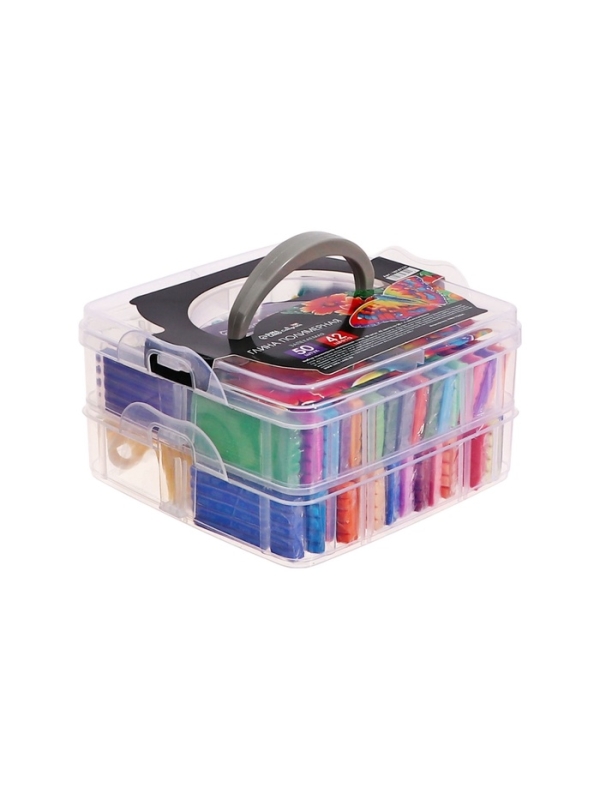 Набор глина полимерная запекаемая, 50 штук, 42 цвета по 20 г, с аксессуарамив кейсе