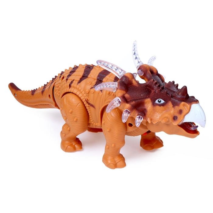 Динозавр &laquo;Трицератопс&raquo;, работает от батареек, световые и звуковые эффекты, МИКС