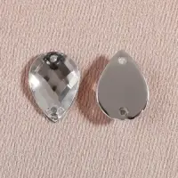 Стразы пришивные &laquo;Капля&raquo;, из органического стекла, 10&times;14 мм, 20 шт., белые
