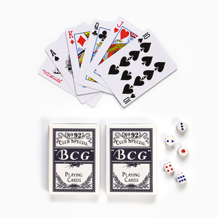 Набор 4 в 1: шахматы, домино, 2 колоды карт, 25 х 25 см