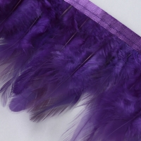 Тесьма с перьями петуха, 10-15 см, 5 ± 0,5 м, цвет фиолетовый Тесьма с перьями петуха, 10-15 см, 5 ± 0,5 м, цвет фиолетовый
