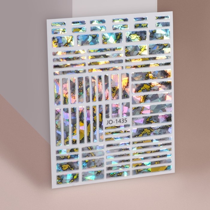 Наклейки для ногтей &laquo;Битое стекло&raquo;, фольгированные, цвет фиолетовый/золотистый/графит