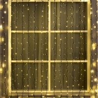 Гирлянда &laquo;Занавес&raquo; 2 &times; 3 м, IP44, УМС, тёмная нить, 760 SMD-LED, свечение тёплое белое, 220 В