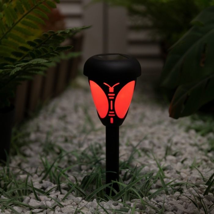 Светильник на солнечной батарее "Еврогарант", "Фонарь бабочка" 7x30.5 см, IP44, 1 LED, RGB