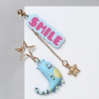 Серьги ассорти &laquo;Динозавр&raquo; SMILE, цветные в золоте