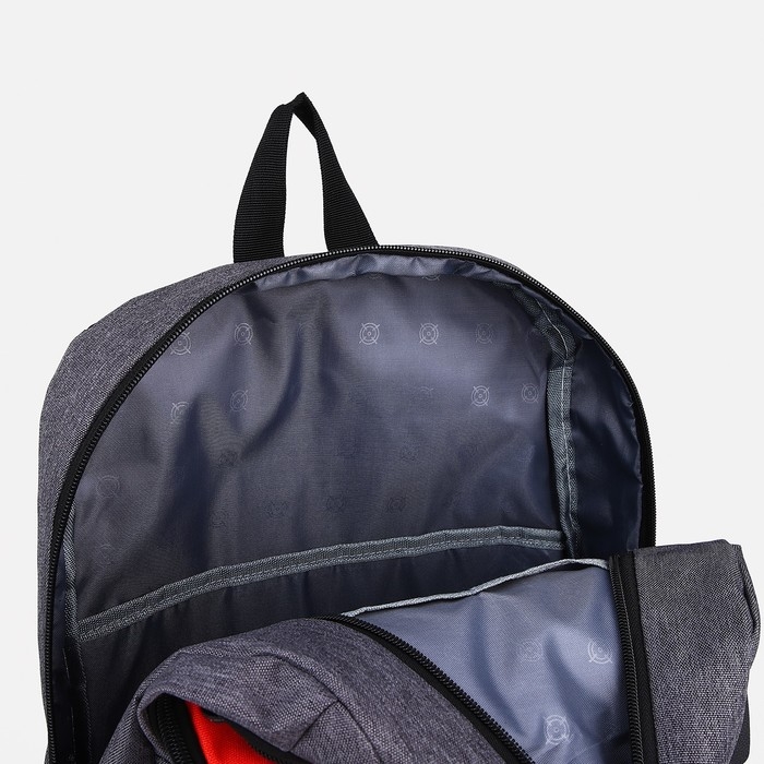 Набор рюкзак школьный из текстиля на молнии, FULLDORN, 5 карманов, цвет серый/оранжевый Набор рюкзак школьный из текстиля на молнии, FULLDORN, 5 карманов, цвет серый/оранжевый