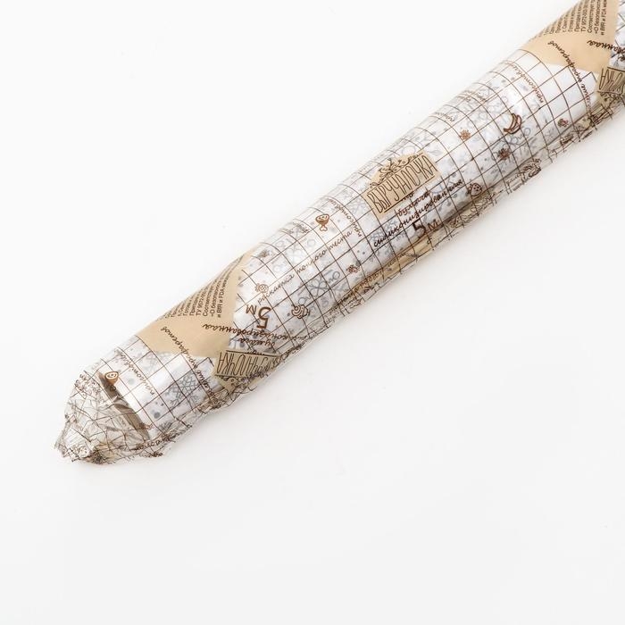 Бумага силиконизированная &laquo;Снежинки&raquo;, серебряные, для выпечки, 0,38 х 5 м