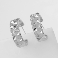 Серьги-кольца &laquo;Геометрия&raquo; орнамент, цвет серебро, d=2,8 см